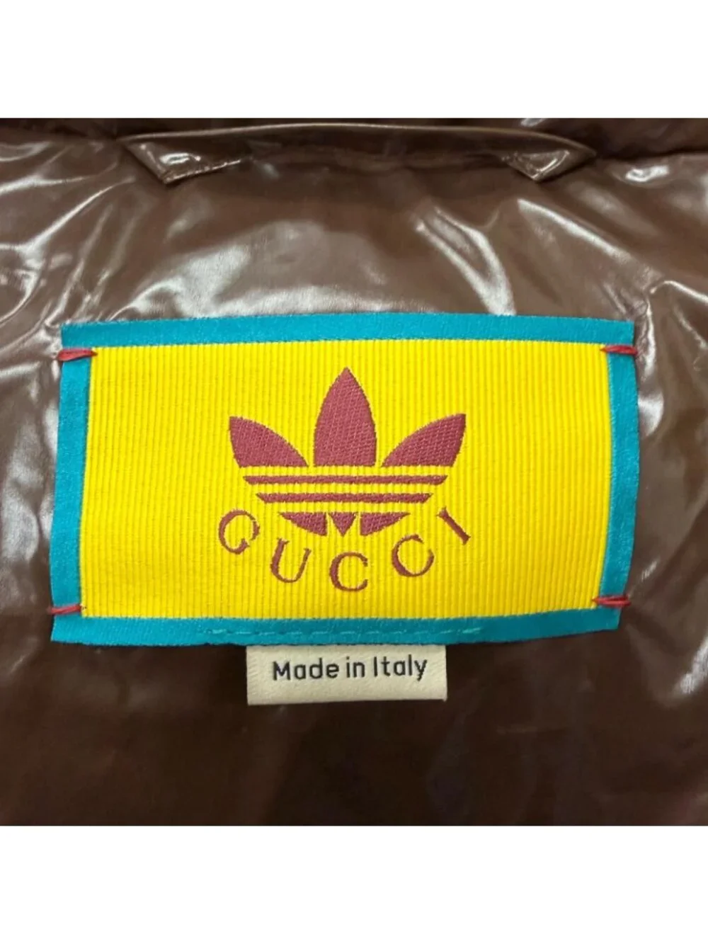 Gucci Adidas Web Line Three Stripes Hooded Down Vest Brown 54